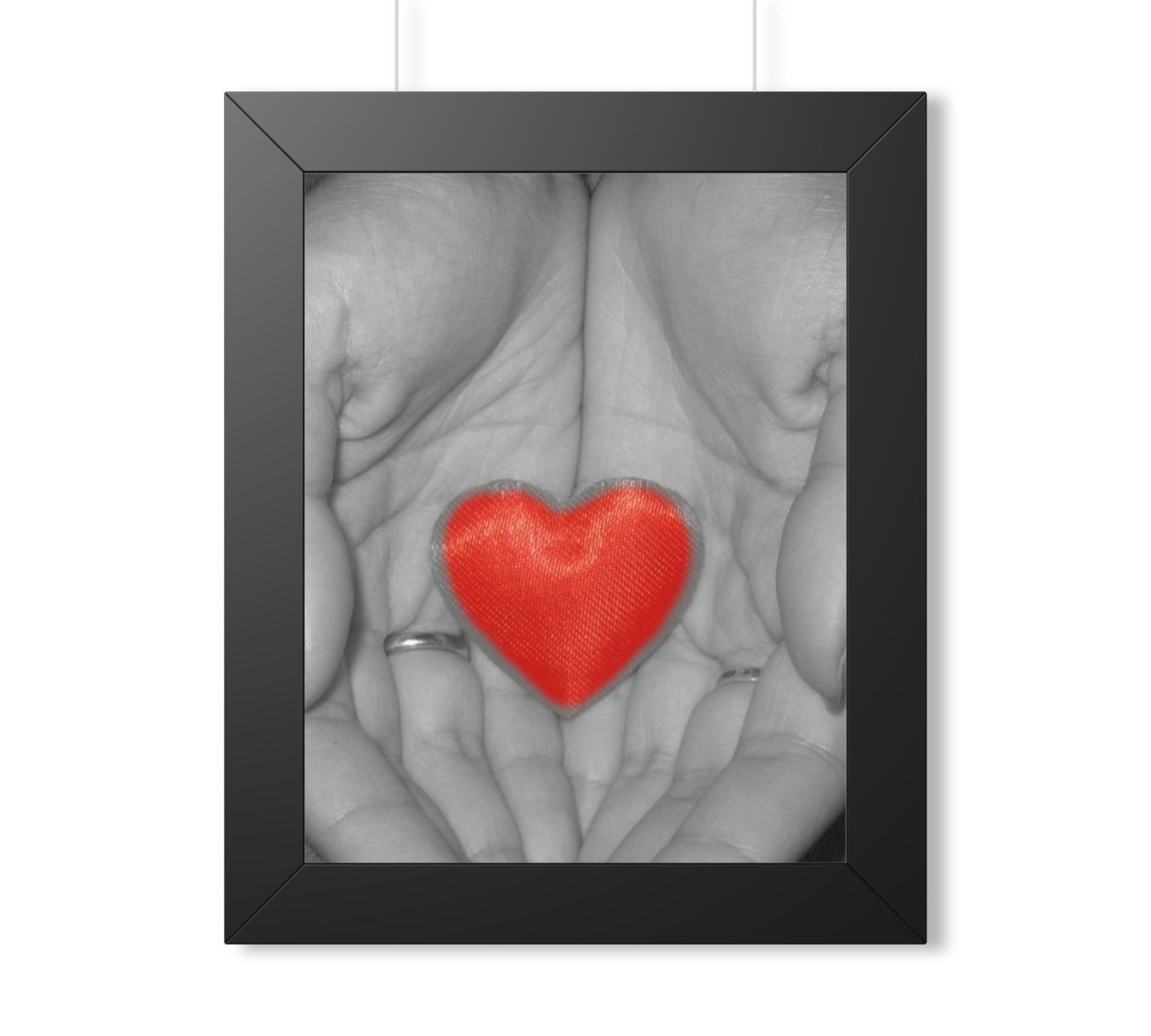 Red Heart in Hands Framed Vertical Poster | Love Photo Wall Art Red Heart in Hands Framed Vertical Poster | Love Photo Wall Art