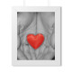 Red Heart in Hands Framed Vertical Poster | Love Photo Wall Art