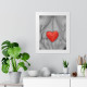 Red Heart in Hands Framed Vertical Poster | Love Photo Wall Art